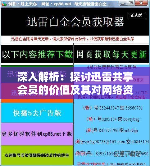 深入解析：探讨迅雷共享会员的价值及其对网络资源获取的影响