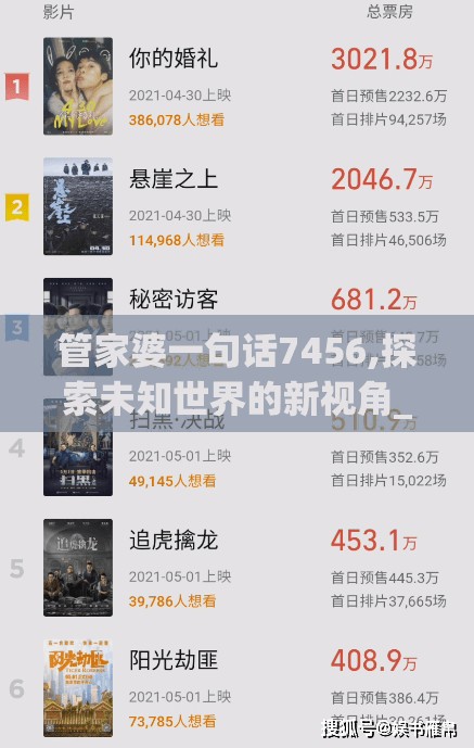管家婆一句话7456,探索未知世界的新视角_网红版9.746