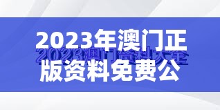 2023年澳门正版资料免费公开,全面了解最新正品的解答与应用_探险集.0.370